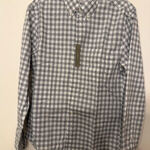 J. Crew Gray and White Checkered Casual Shirt